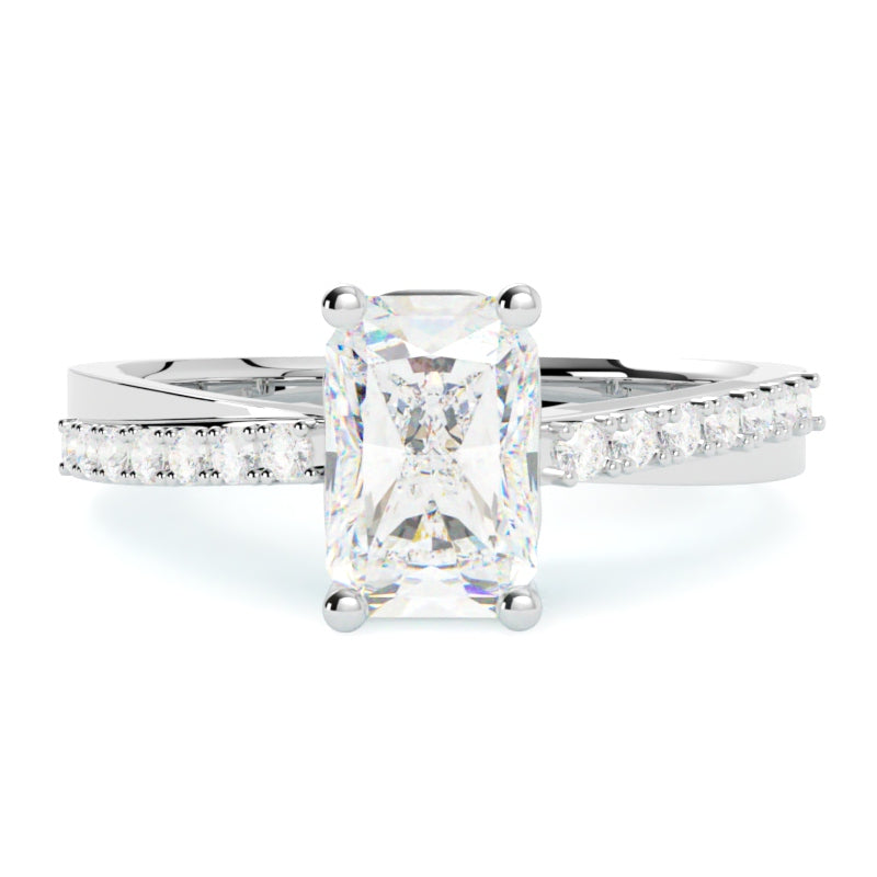 Pierścionek zaręczynowy z białego złota 585 – naturalny diament w precyzyjnej oprawie